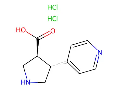 (3S,4R)-4-(Pyridin-4-yl)pyrrolidine-3-carboxylic acid dihydrochloride structure