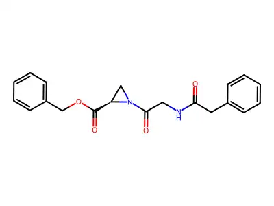 N-(phenylacetyl)glycylaziridine-2-carboxylate phenylmethyl ester structure