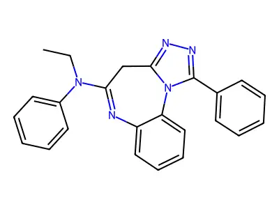 4H-(1,2,4)Triazolo(4,3-a)(1,5)benzodiazepin-5-amine, N,1-diphenyl-N-ethyl- structure