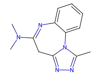 4H-(1,2,4)Triazolo(4,3-a)(1,5)benzodiazepin-5-amine, N,N,1-trimethyl- structure