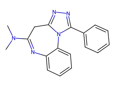 4H-(1,2,4)Triazolo(4,3-a)(1,5)benzodiazepin-5-amine, N,N-dimethyl-1-phenyl- structure