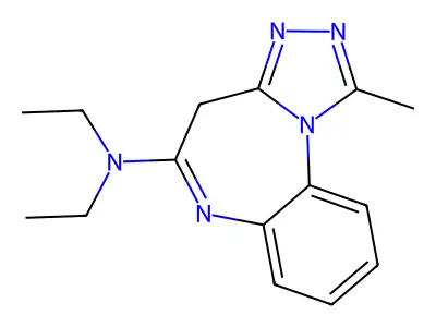 4H-(1,2,4)Triazolo(4,3-a)(1,5)benzodiazepin-5-amine, N,N-diethyl-1-methyl structure