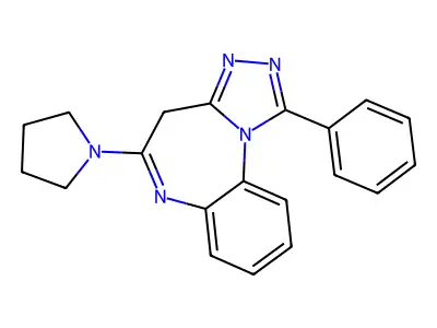 4H-(1,2,4)Triazolo(4,3-a)(1,5)benzodiazepine, 1-phenyl-5-(1-pyrrolidinyl)- structure