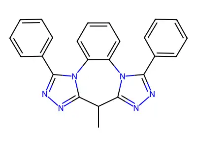 9H-Bis(1,2,4)triazolo(4,3-a:3',4'-d)(1,5)benzodiazepine, 6,12-diphenyl-9-methyl- structure