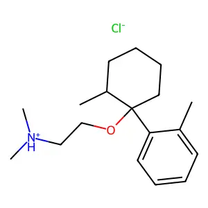 Ethylamine, N,N-dimethyl-2-((2-methyl-1-o-tolylcyclohexyl)oxy)-, hydrochloride structure