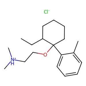 Ethylamine, N,N-dimethyl-2-((2-ethyl-1-o-tolylcyclohexyl)oxy)-, hydrochloride structure