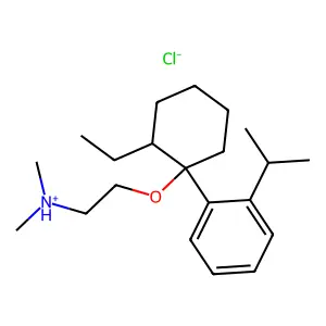 Ethylamine, 2-((1-o-cumenyl-2-ethylcyclohexyl)oxy)-N,N-dimethyl-, hydrochloride structure