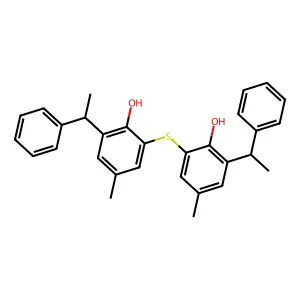 2,2'-Thiobis-(4-methyl-6-alpha-phenylethylphenol) structure