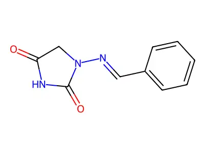 1-[(Phenylmethylidene)amino]imidazolidine-2,4-dione structure