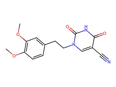 1-(3,4-Dimethoxyphenethyl)-2,4-dioxo-1,2,3,4-tetrahydro-5-pyrimidinecarbonitrile structure