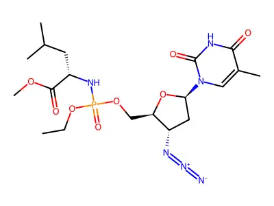 5'MeOLeuPO3(Et) AZT structure