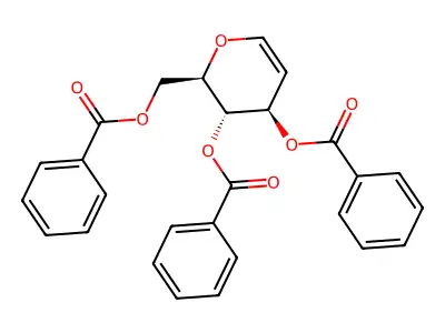 (3,4-dibenzoyloxy-3,4-dihydro-2H-pyran-2-yl)methyl benzoate structure