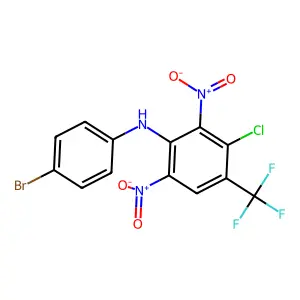 N-(4-bromophenyl)-3-chloro-2,6-dinitro-4-(trifluoromethyl)aniline structure