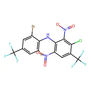 3-Chloro-N-(2,6-dibromo-4-(trifluoromethyl)phenyl)-2,6-dinitro-4-(trifluoromethyl)aniline structure