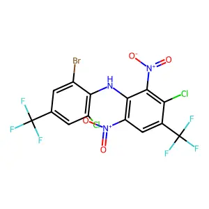 N-(2-Bromo-6-chloro-4-(trifluoromethyl)phenyl)-3-chloro-2,6-dinitro-4-(trifluoromethyl)aniline structure