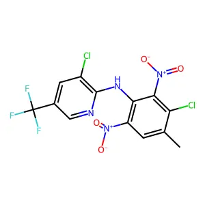 3-Chloro-N-(3-chloro-4-methyl-2,6-dinitrophenyl)-5-(trifluoromethyl)pyridin-2-amine structure