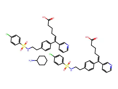 5-Hexenoic acid, 6-(4-(2-(((4-chlorophenyl)sulfonyl)amino)ethyl)phenyl)-6-(3-pyridinyl)-, compd. with cyclohexanamine (2:1) structure