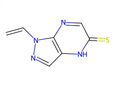 5H-Pyrazolo(3,4-b)pyrazine-5-thione, 1,4-dihydro-1-ethenyl- structure