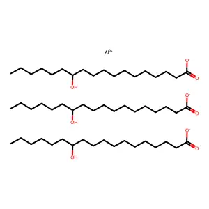 Octadecanoic acid, 12-hydroxy-, aluminum salt (3:1) structure