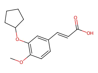 3-Cyclopentyloxy-4-methoxycinnamic acid structure