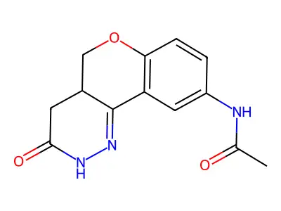 Acetamide, N-(3,4,4a,5-tetrahydro-3-oxo-2H-(1)benzopyrano(4,3-c)pyridazin-9-yl)- structure