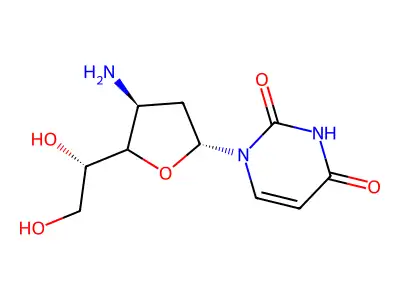 1-[4-Amino-5-(1,2-dihydroxyethyl)oxolan-2-yl]pyrimidine-2,4-dione structure