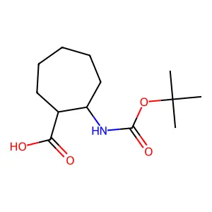rac-(1R,2S)-2-{[(tert-butoxy)carbonyl]amino}cycloheptane-1-carboxylic acid structure