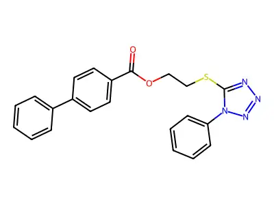2-((1-Phenyl-1H-tetrazol-5-yl)thio)ethyl (1,1'-biphenyl)-4-carboxylate structure