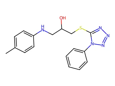 2-Propanol, 1-((4-methylphenyl)amino)-3-((1-phenyl-1H-tetrazol-5-yl)thio)- structure