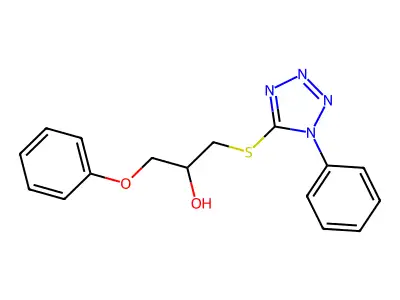 2-Propanol, 1-phenoxy-3-((1-phenyl-1H-tetrazol-5-yl)thio)- structure