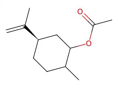 Cyclohexanol, 2-methyl-5-(1-methylethenyl)-, 1-acetate, (5R)- structure
