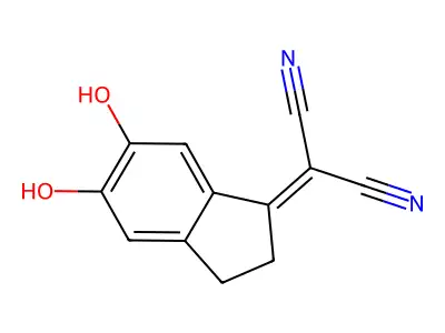 Propanedinitrile, (2,3-dihydro-5,6-dihydroxy-1H-inden-1-ylidene)- structure