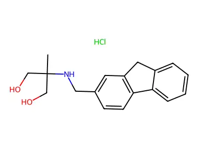 1,3-Propanediol, 2-((9H-fluoren-2-ylmethyl)amino)-2-methyl-, hydrochloride structure