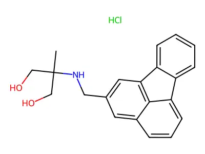 1,3-Propanediol, 2-((2-fluoranthenylmethyl)amino)-2-methyl-, hydrochloride structure