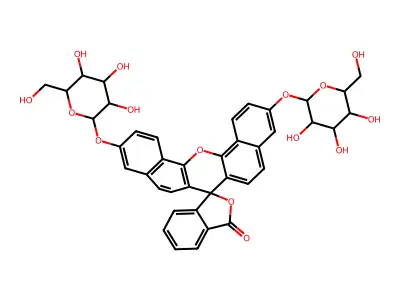 Naphthofluorescein di-(  -D-galactopyranoside) structure