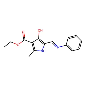 ethyl (5Z)-5-(anilinomethylidene)-2-methyl-4-oxo-1H-pyrrole-3-carboxylate structure
