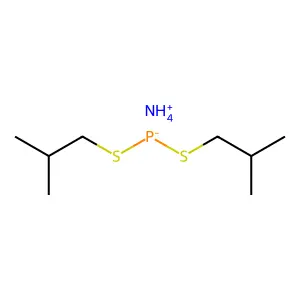 Phosphinodithioic acid, P,P-bis(2-methylpropyl)-, ammonium salt (1:1) structure