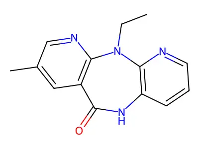 N11-Ethyl-8-methyl-5,11-dihydro-6H-dipyrido(3,2-b:2',3'-e)(1,4)diazepin-6-one structure