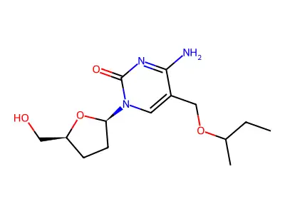2',3'-Dideoxy-5-(1-methylpropoxymethyl)cytidine structure