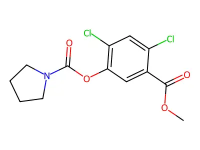 (2,4-Dichloro-5-methoxycarbonylphenyl) pyrrolidine-1-carboxylate structure