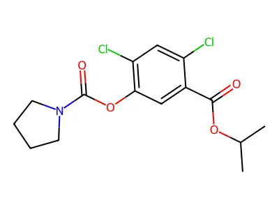 (2,4-Dichloro-5-propan-2-yloxycarbonylphenyl) pyrrolidine-1-carboxylate structure