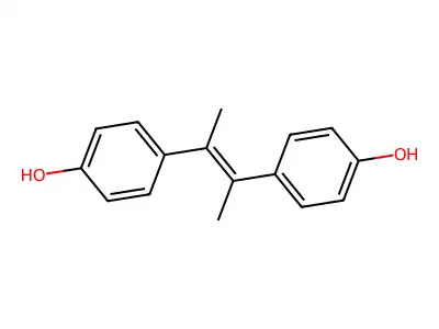 4,4'-((1E)-1,2-Dimethyl-1,2-ethenediyl)bis(phenol) structure