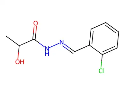 N-[(2-chlorophenyl)methylideneamino]-2-hydroxypropanamide structure