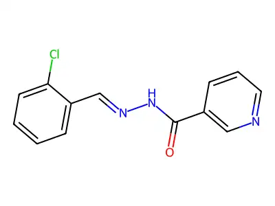N-[(2-chlorophenyl)methylideneamino]pyridine-3-carboxamide structure