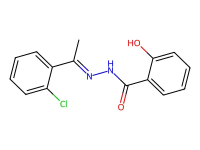 Benzoic acid, 2-hydroxy-, (1-(2-chlorophenyl)ethylidene)hydrazide, (E)- structure