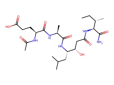 L-Aspartamide, N2-acetyl-L-glutaminyl-N1-(4-((1-(aminocarbonyl)-2-methylpropyl)amino)-2-hydroxy-1-(2-methylpropyl)-4-oxobutyl)-, (1S-(1R*,2R*,4(R*)))- structure