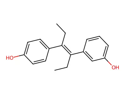 3,4'-Dihydroxy-alpha,beta-diethylstilbene structure