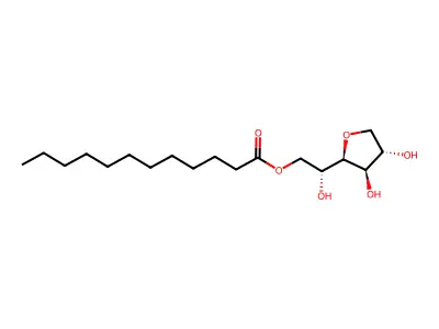 [2-[(2R,3S,4R)-3,4-dihydroxyoxolan-2-yl]-2-hydroxyethyl] dodecanoate structure