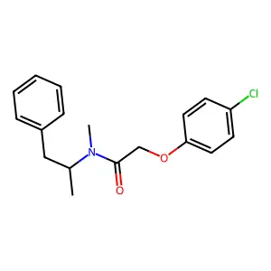 p-Chlorophenoxyacetic acid phenylisopropylamide structure
