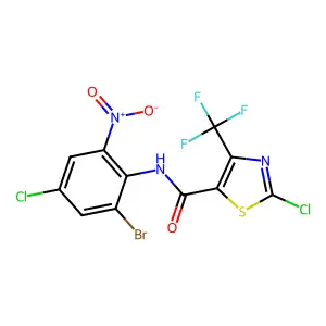 5-Thiazolecarboxamide, N-(2-bromo-4-chloro-6-nitrophenyl)-2-chloro-4-(trifluoromethyl)- structure